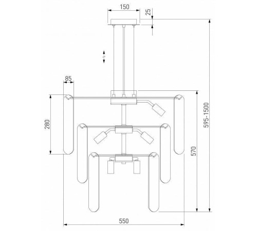 Подвесная люстра Eurosvet Claire 60171 золото