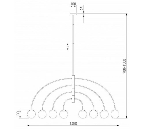 Люстра на штанге Eurosvet Cenacolo 30179/8 черный
