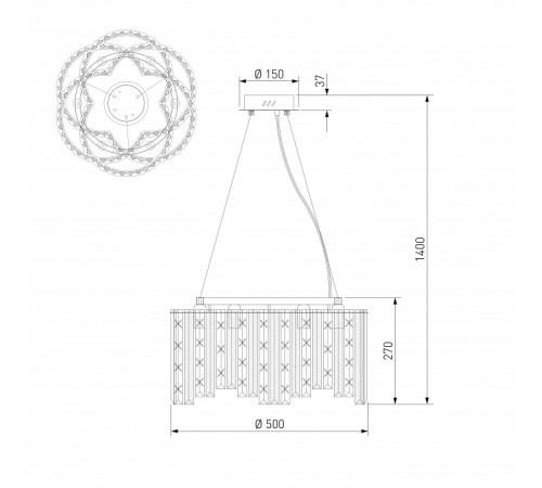 Подвесная люстра Eurosvet Radiance 101011/6