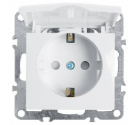 Розетка с заземлением и с шторками, без рамки с крышкой Stekker PST16-9112 39319