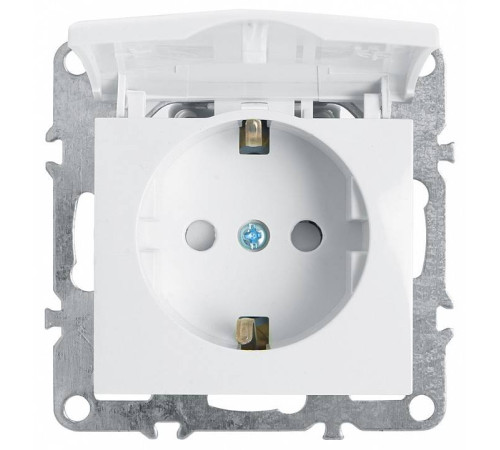 Розетка с заземлением и с шторками, без рамки с крышкой Stekker PST16-9112 39319