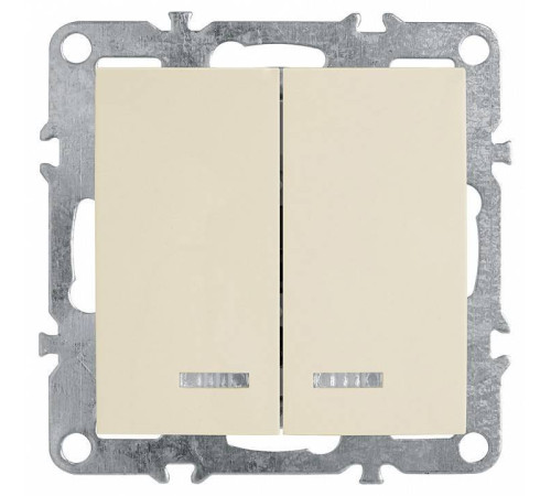 Выключатель двухклавишный с подсветкой без рамки Stekker Эрна 39321