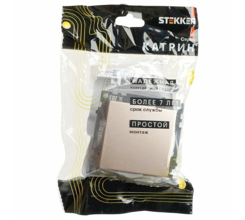 Выключатель одноклавишный без рамки Stekker Катрин 49179