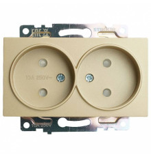 Розетка двойная без заземления и со шторкой, без рамки Stekker Катрин 49225