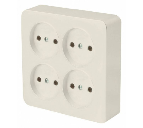 Розетка четверная без заземления Stekker София 49507