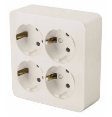 Розетка четверная с заземлением Stekker София 49509