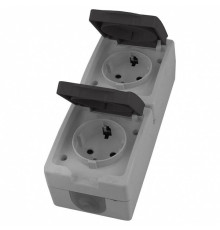 Розетка с заземлением с крышкой Stekker Велена 49724