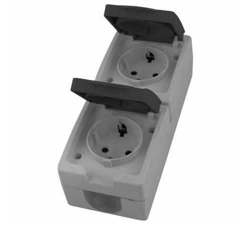 Розетка с заземлением с крышкой Stekker Велена 49724