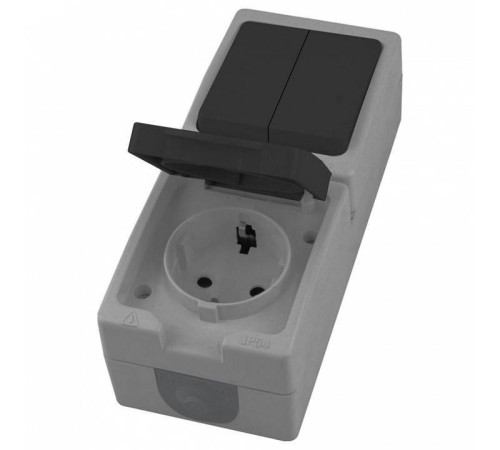 Блок с розеткой и выключателем Stekker Велена 49726