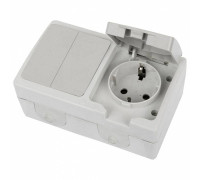 Блок с розеткой и выключателем Stekker Велена 49729