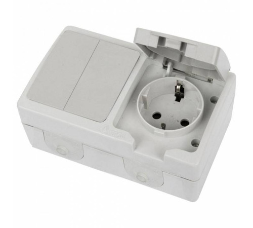 Блок с розеткой и выключателем Stekker Велена 49729