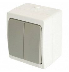 Выключатель двухклавишный Stekker Велена 49733