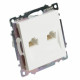 Розетка двойная Ethernet RJ-45 без рамки Stekker Катрин 50003