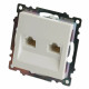 Розетка двойная Ethernet RJ-45 без рамки Stekker Катрин 50003