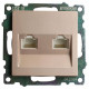 Розетка двойная Ethernet RJ-45 без рамки Stekker Катрин 50004