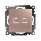 Розетка двойная Ethernet RJ-45 без рамки Stekker Катрин 50004