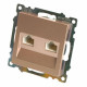 Розетка двойная Ethernet RJ-45 без рамки Stekker Катрин 50004
