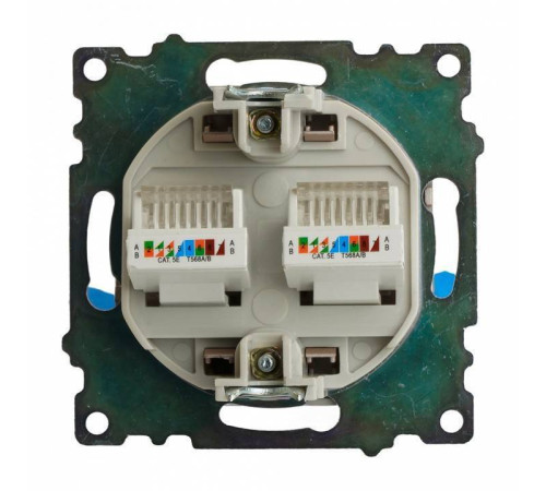 Розетка двойная Ethernet RJ-45 без рамки Stekker Катрин 50004