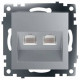 Розетка двойная Ethernet RJ-45 без рамки Stekker Катрин 50005