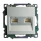 Розетка двойная Ethernet RJ-45 без рамки Stekker Катрин 50005