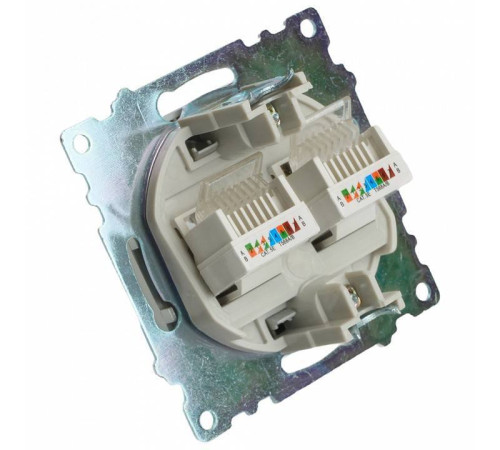 Розетка двойная Ethernet RJ-45 без рамки Stekker Катрин 50005