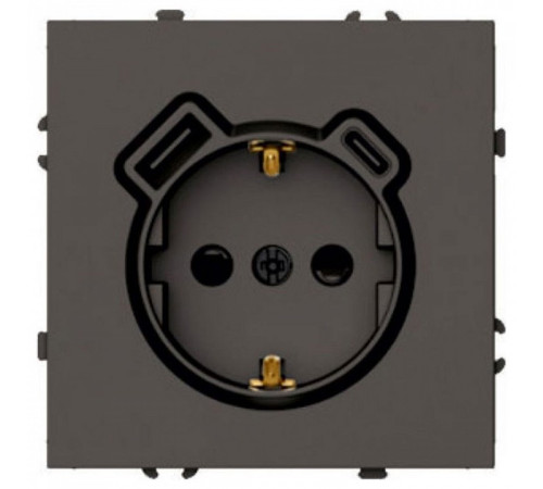 Розетка с заземлением и со шторкой и 2хUSB type A и C, без рамки Stekker Эмили 50361