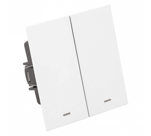 Выключатель двухклавишный с подсветкой без рамки Stekker Мия 50432