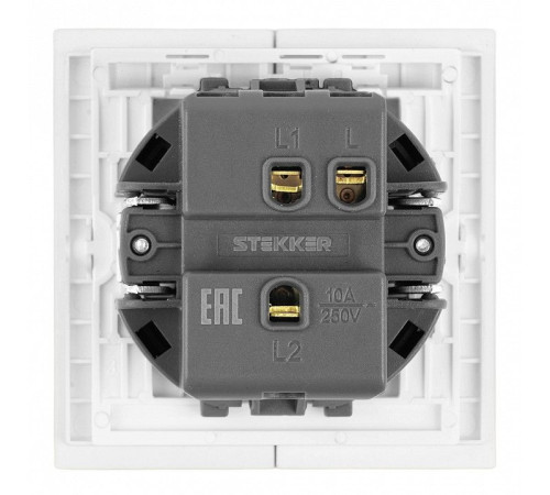 Переключатель одноклавишный без рамки Stekker Мия 50433