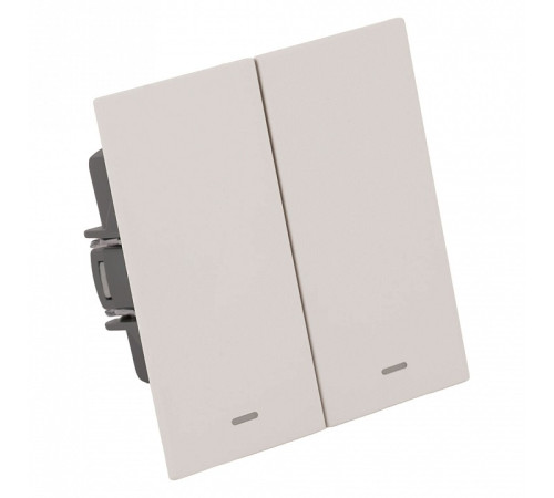 Выключатель двухклавишный с подсветкой без рамки Stekker Мия 50476