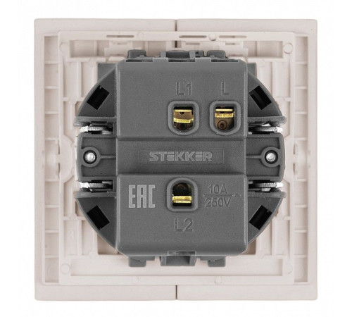 Переключатель одноклавишный без рамки Stekker Мия 50477