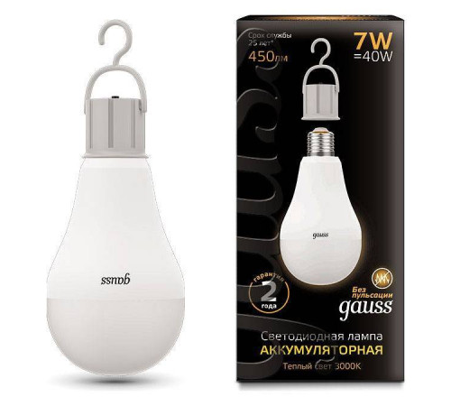 Лампа светодиодная Gauss LED A60 E27 7Вт 3000K 102402107