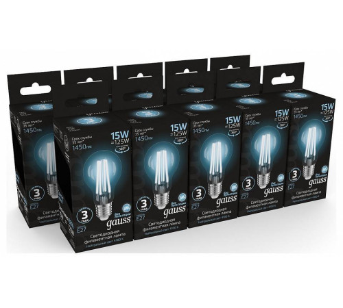 Лампа светодиодная Gauss Filament A60 E27 15 Вт 4100 K 102902215