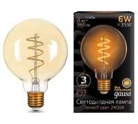Лампа светодиодная Gauss Filament G95 Flexible E27 6 Вт 2400 K 105802007