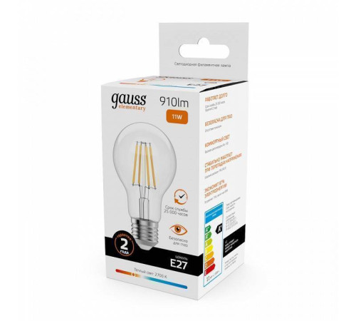 Лампа светодиодная Gauss Filament Elementary E27 11Вт 2700K 22211