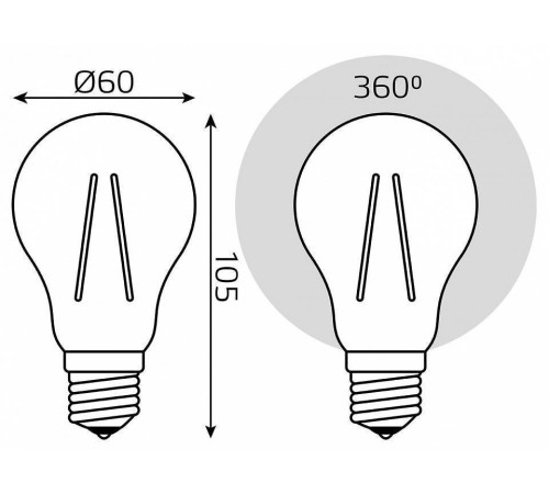 Лампа светодиодная Gauss Filament Elementary E27 11Вт 2700K 22211