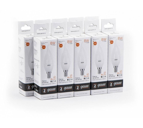 Лампа светодиодная Gauss Led Elementary Candle Tailed E14 8Вт 3000K 34118