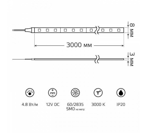 Лента светодиодная Gauss Basic BT002