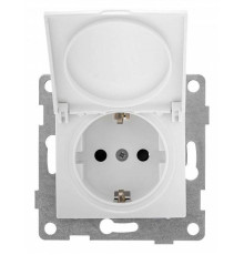 Розетка с заземлением и со шторкой, без рамки с крышкой Gusi Electric BRAVO С10Р91-001
