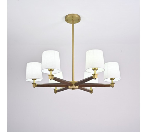 Люстра на штанге Imperiumloft Jorgenson White/Dark wood STAVRA01