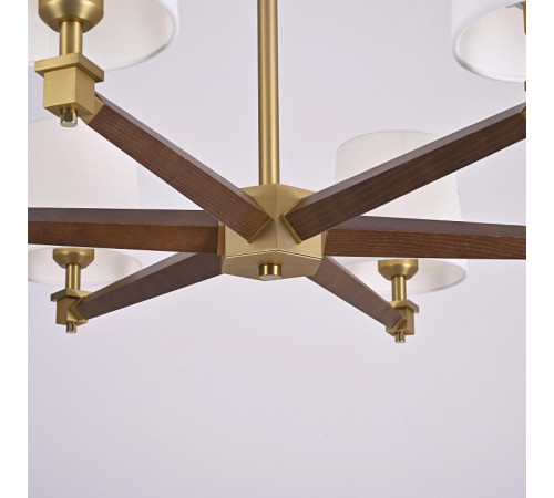 Люстра на штанге Imperiumloft Jorgenson White/Dark wood STAVRA01