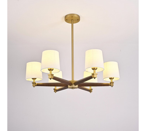 Люстра на штанге Imperiumloft Jorgenson White/Dark wood STAVRA01