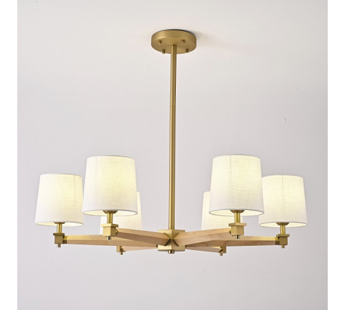 Люстра на штанге Imperiumloft Jorgenson White/Light wood STAVRA01