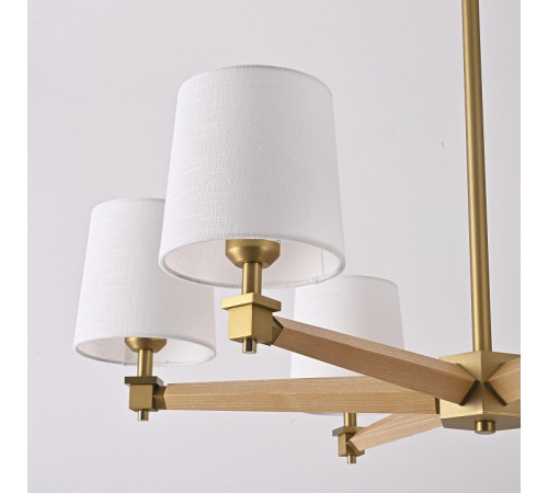 Люстра на штанге Imperiumloft Jorgenson White/Light wood STAVRA01