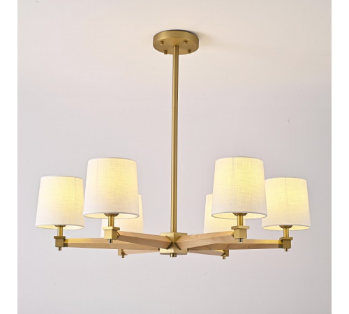 Люстра на штанге Imperiumloft Jorgenson White/Light wood STAVRA01