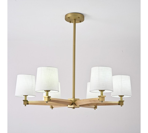 Люстра на штанге Imperiumloft Jorgenson White/Light wood STAVRA01