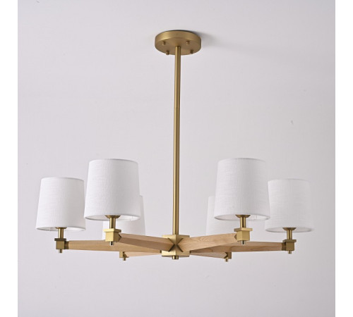 Люстра на штанге Imperiumloft Jorgenson White/Light wood STAVRA01