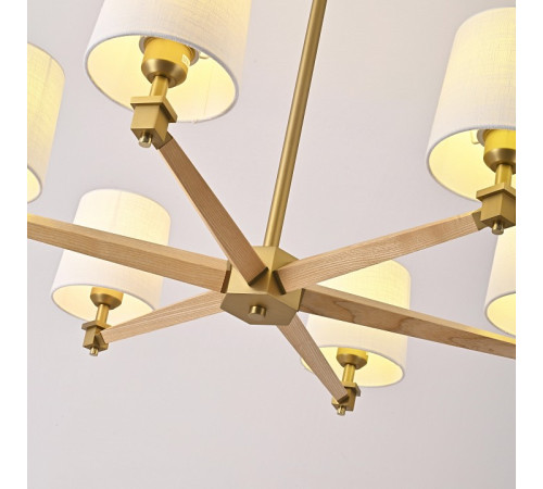 Люстра на штанге Imperiumloft Jorgenson White/Light wood STAVRA01