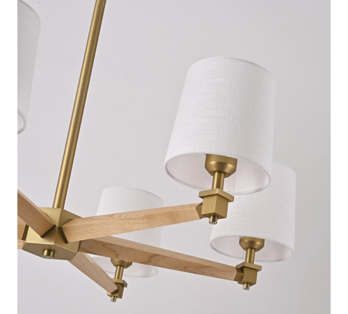 Люстра на штанге Imperiumloft Jorgenson White/Light wood STAVRA01