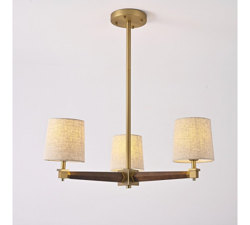 Люстра на штанге ImperiumLoft Jorgenson Beige/Dark wood STAVRA01