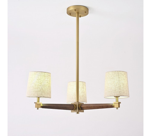 Люстра на штанге ImperiumLoft Jorgenson Beige/Dark wood STAVRA01